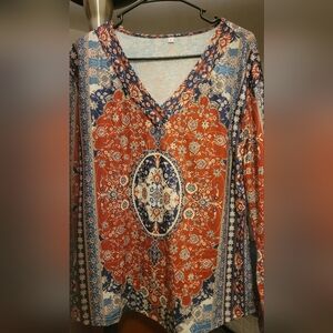Bohemian Floral Print Blouse